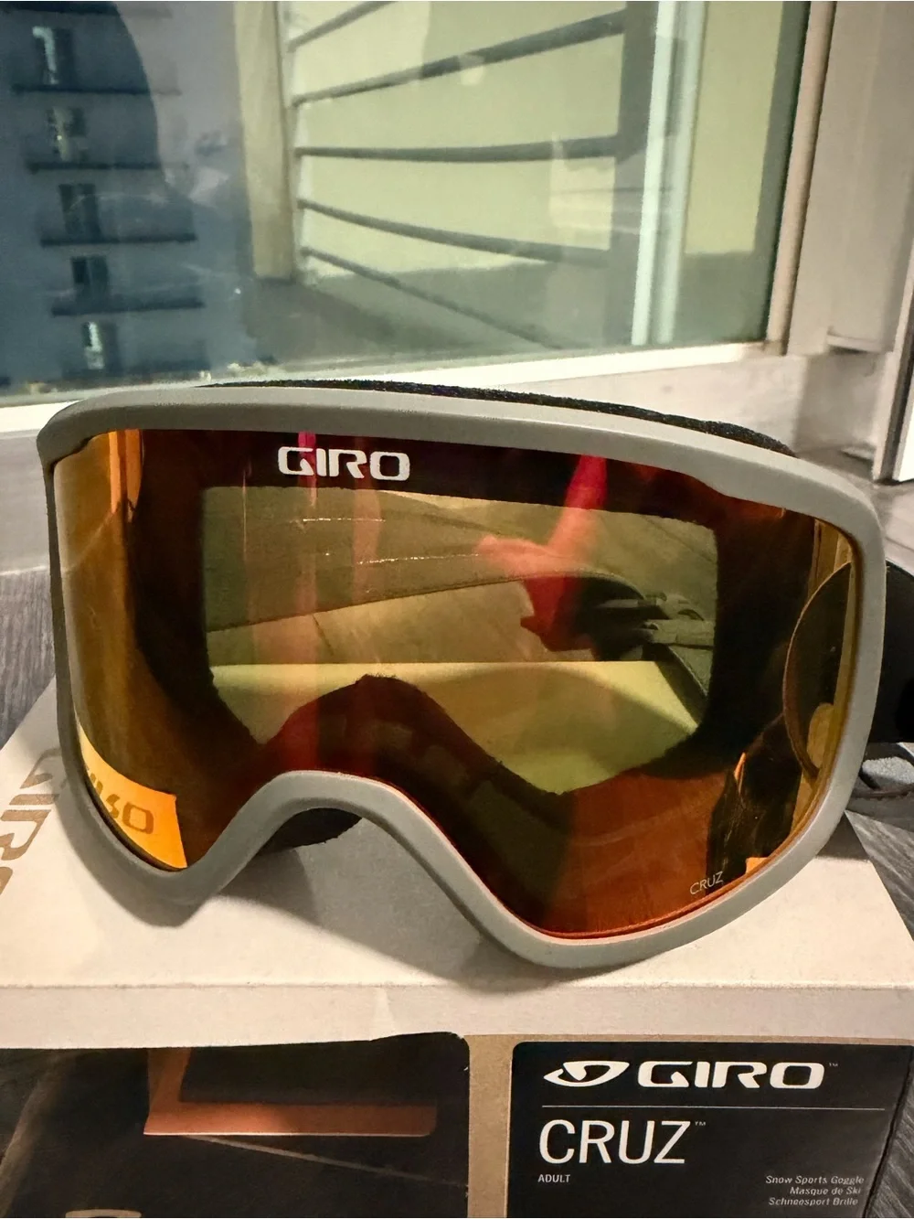 Giro Cruz Goggles — Gray Frame with Red-Orange Mirrored Lens